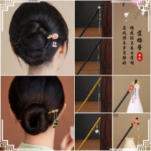 古风发簪流苏竹节木簪子仿黑檀木头饰盘发汉服配饰古装发钗批发女