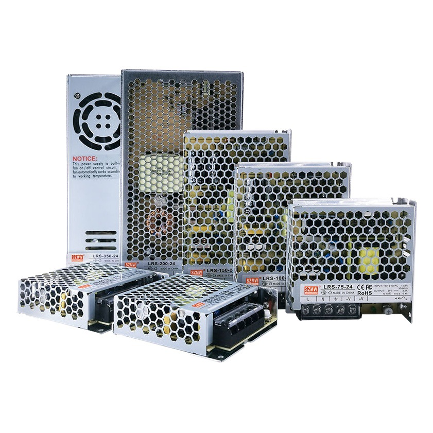 Fuente de alimentación ultrafina de la conmutación de SZMW 24v LRS-350W-24V12V50W75W100W150W fuente de alimentación industrial del LED