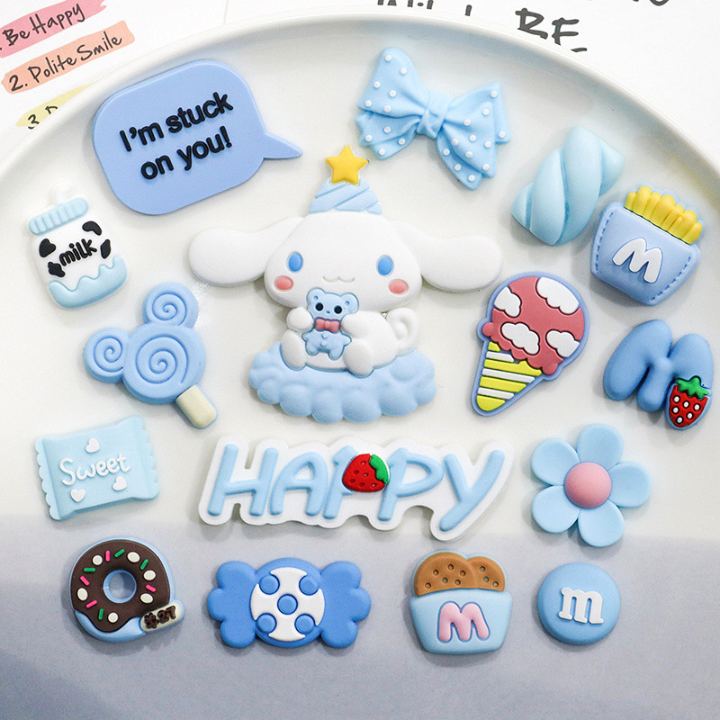 Cartoon phone case from soft rubber, materials set, Crocs-style slippers, footwear buckle with accessories, DIY, Cinnamoroll