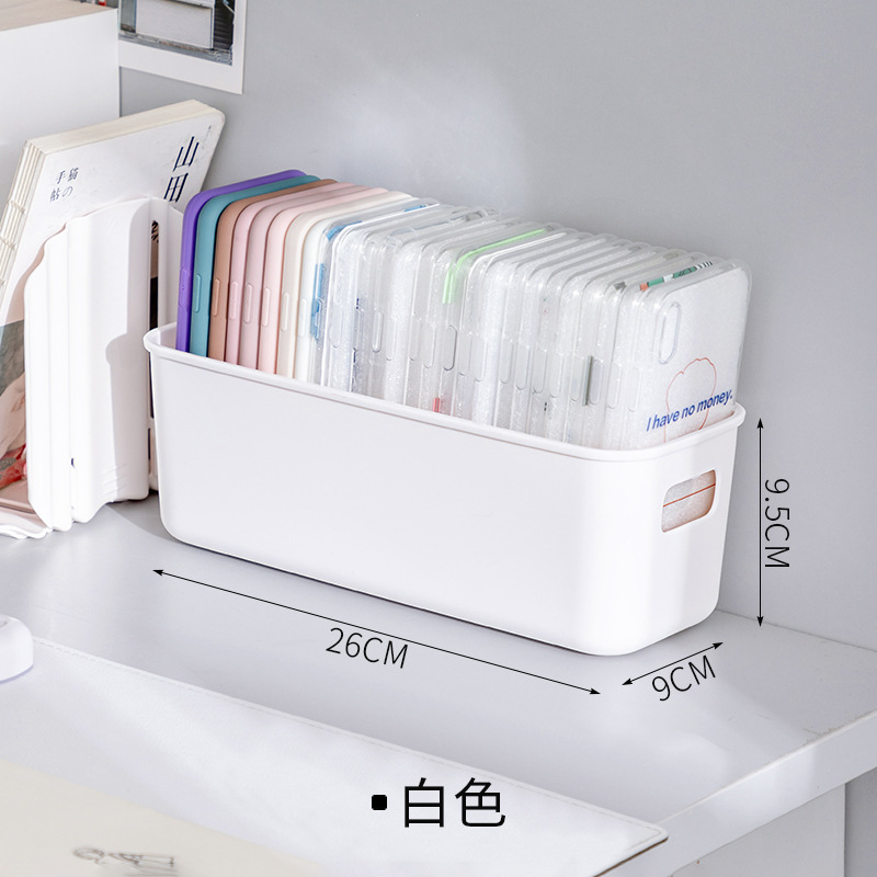 携帯電話ケース収納ボックスデスクトップ化粧品家庭用プラスチック収納バスケットスナック雑貨収納バスケットバスルーム整理ボックス|undefined