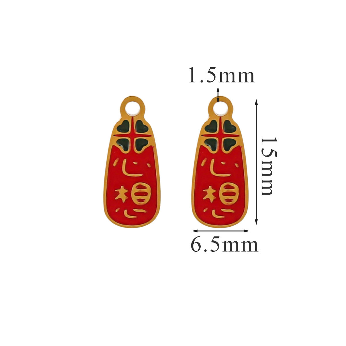 Acero inoxidable decoración de Año Nuevo colgante colgante colgante joyería DIY accesorios felicitaciones aretes collares ricos