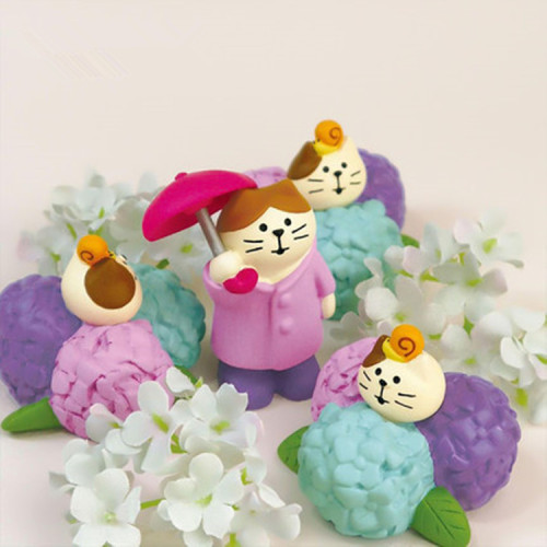 Japanese groceries Zakka summer rainy season series cute butterfly cat trendy miniature INS resin cat ornaments