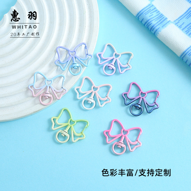 Gradient Bow Keychain Rotatable Bag Pendant DIY Handmade Materials Jewelry Accessories Materials Wholesale Gradient Bow Keychain Rotatable Bag Pendant DIY Handmade Materials Jewelry Accessories Materials Wholesale
