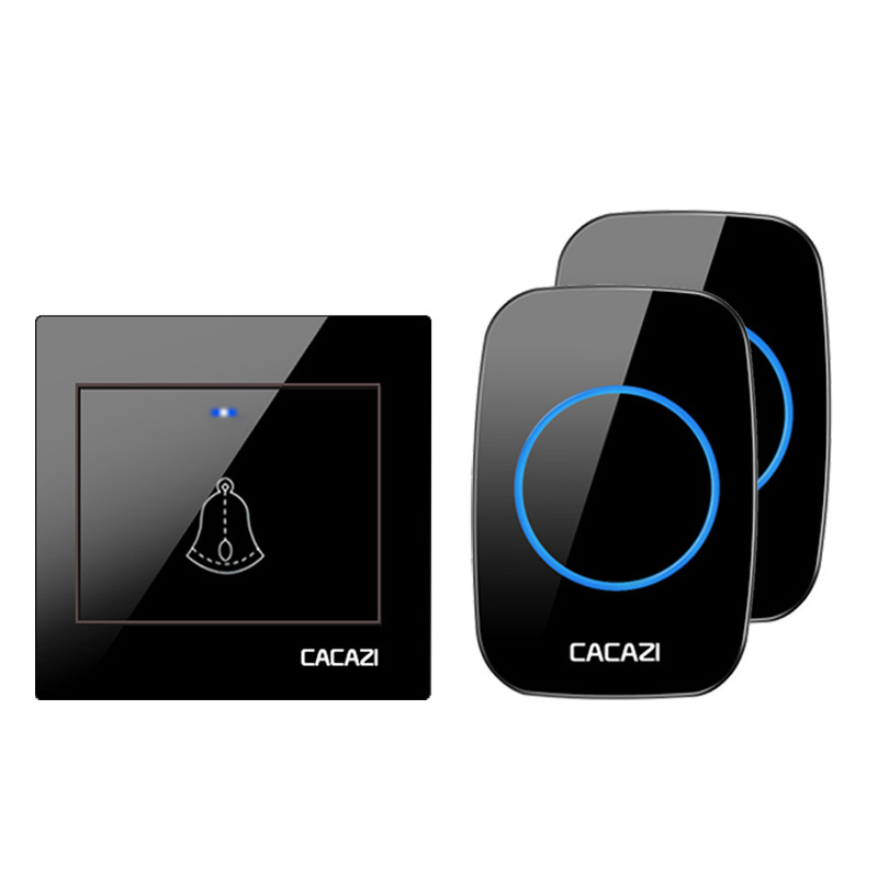 86型大按钮不用插电用电池无线门铃不用电池家用遥控智能一拖二铃