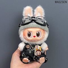 新品labubu娃衣可爱针织发带背带裤套装一二三代娃娃换装护目镜