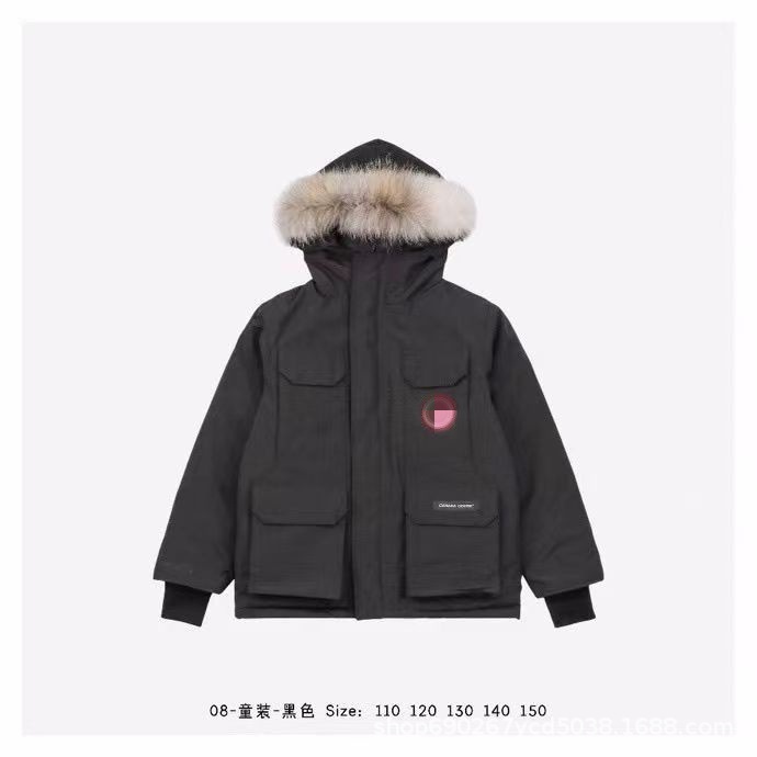 莆田大鹅儿童羽绒服08款远征加拿大同款亲子装派克大衣童加厚外套|undefined