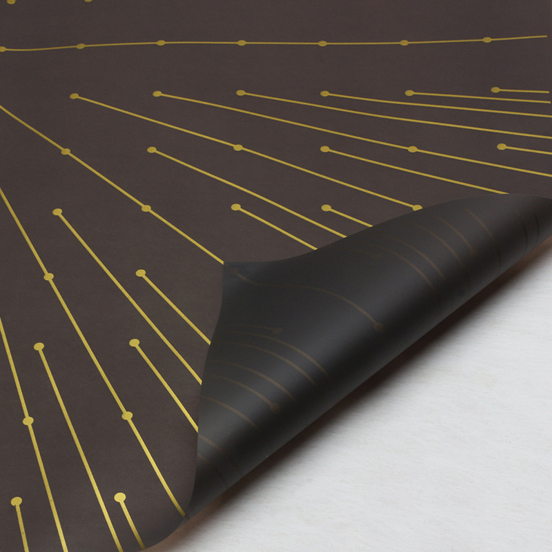 Huaxi transfronterizo amor punto de partida de papel de embalaje de flores Hansu impresión de hilo de oro impermeable papel de niebla florista al por mayor