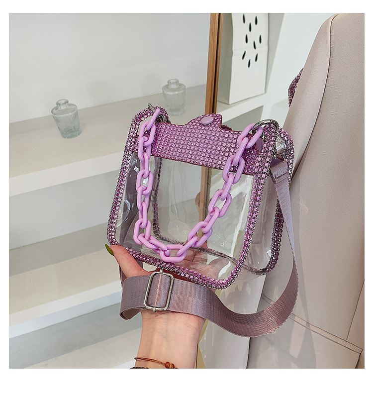 456g Weight Polyester Lining Material Magnetic Buckle Closure Type Single Shoulder Strap Strap Type Shoulder Bag Bags Type Daily Occasion PVC Material Women's Backpack Backpack Solid Color Pattern Summer Season Women's Gender Diamond Design Streetwear Style Square Shape Small Size Women's Small PVC Solid Color Streetwear Magnetic Buckle Shoulder Bag