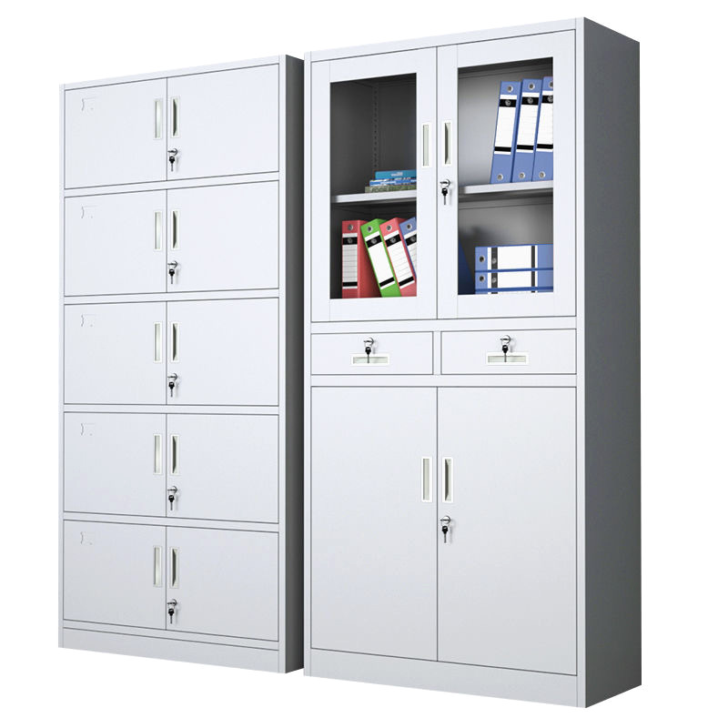 Archivador de oficina, archivador metálico, archivador de hierro con cerradura para oficina, estantería de acero a prueba de polvo, archivador con puerta de vidrio