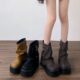 Black Explosions Motorcycle Slim Height Increasing Thick Bottom Martin Boots Women's 2024 New Autumn Trousers Boots Small Boots