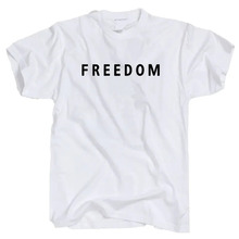 ���羳ŷ�롿CharlieKirk Freedom Letter Print T-shirt Cotton