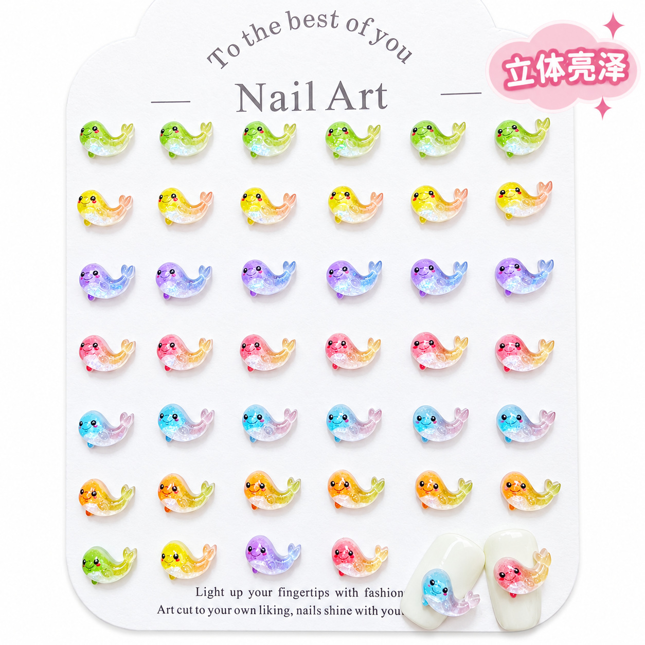 Ice-clear mini trendy nail art accessories, cross-border DIY resin heart-shaped bow, versatile nail decorations