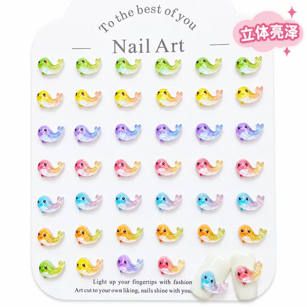 Ice-clear mini trendy nail art accessories, cross-border DIY resin heart-shaped bow, versatile nail decorations