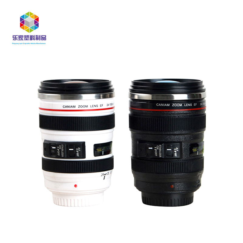 Creative Camera Lens Cup Water Cup Camera Lens Cup Sixth Generation Black and White Stainless Steel Coffee Cup