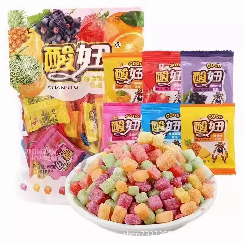 乐潮 Sour Girl фруктовый вкус мягкие конфеты 8090 послесадовское ностальгическое детство закуски