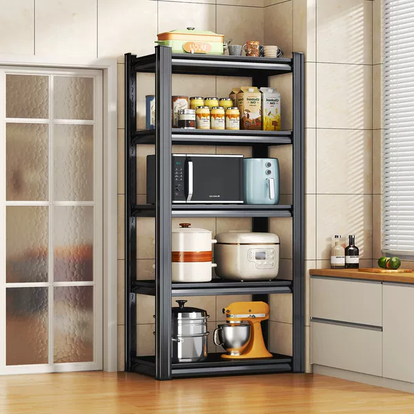 Kitchen Storage Rack Multi-Functional Floor-Standing Multi-Layer Rice Cooker and Microwave Storage Rack Household Steel Storage Iron Rack