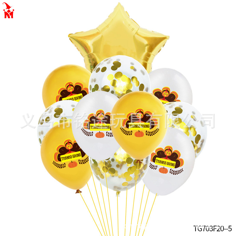 Acción de Gracias fiesta decoración traje de globo de Acción de Gracias accesorios de foto globo de película de aluminio globo de látex de Turquía