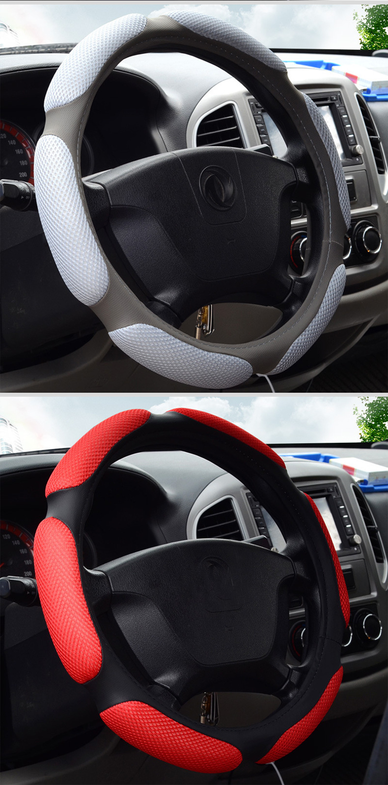 Four-Season Universal Car Steering Wheel Cover Sandwich Type Suitable for Export and Cross-Border Trade, Breathable and Non-Slip
