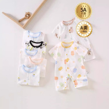 婴儿短袖连体衣纯棉夏季安阳童装薄款新生儿宝宝衣服无骨哈衣夏装
