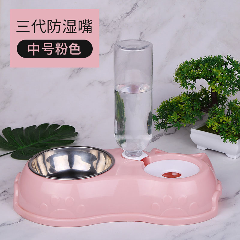 Cuenco al por mayor de acero inoxidable para gatos, cuenco automático para agua potable para perros, cuenco para perros Teddy, cuenco para gatos, cuenco para comida para perros, cuenco doble para gatos, bonito