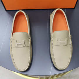 软皮豆豆鞋男欧洲站全牛皮内里时尚百搭商务休闲鞋新款春夏驾车鞋