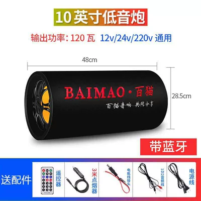 Bluetooth Speaker 220V Home — Car speaker/subwoofer - dual-speakers-universal-10inch-round-with-bluetooth-car-cigarette-lighter-adapter-3m
