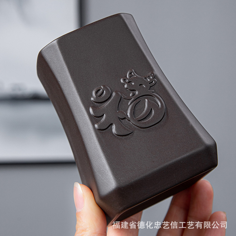 8 개의 사각형 보라색 모래 다도 튜브