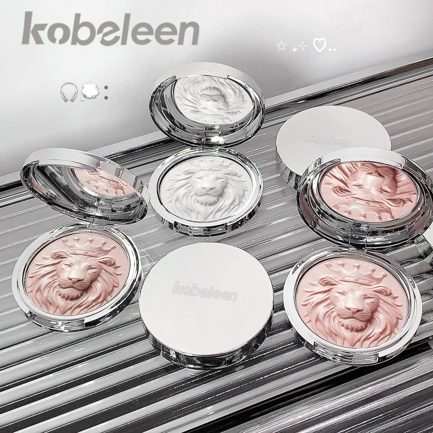 Kobeleen Lion Series Highlighting Powder Potato Mousse Sparkling Clear and Delicate Atmosphere Pearlescent Fine Shimmer Highlight Palette