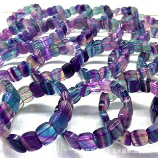 Factory Wholesale natural colorful fluorite bracelet crystal color gorgeous large favorably jewelry