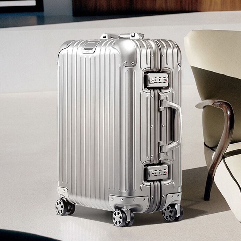 Todo-aluminio magnesio equipaje marco de aluminio caja de la carretilla caja de equipaje contraseña caso 20 pulgadas de embarque 24 de alto valor de una sola pieza de entrega