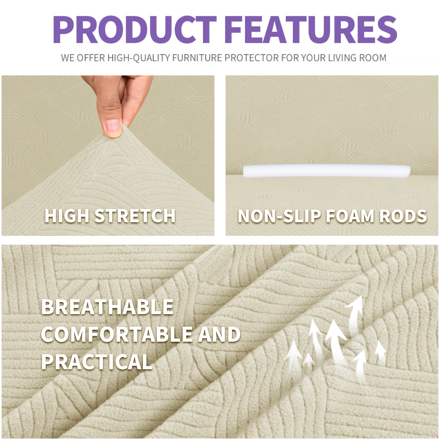 Housse de canapé romantique minimaliste élastique protectrice_voghion.com