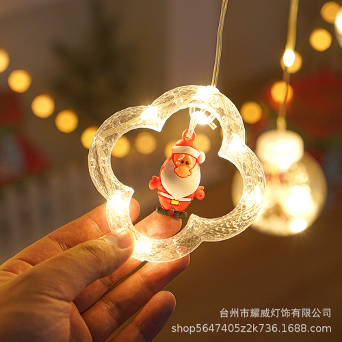 LED curtain wire light, shopping mall window decoration, Christmas room decoration light, round ring Christmas ball decoration light