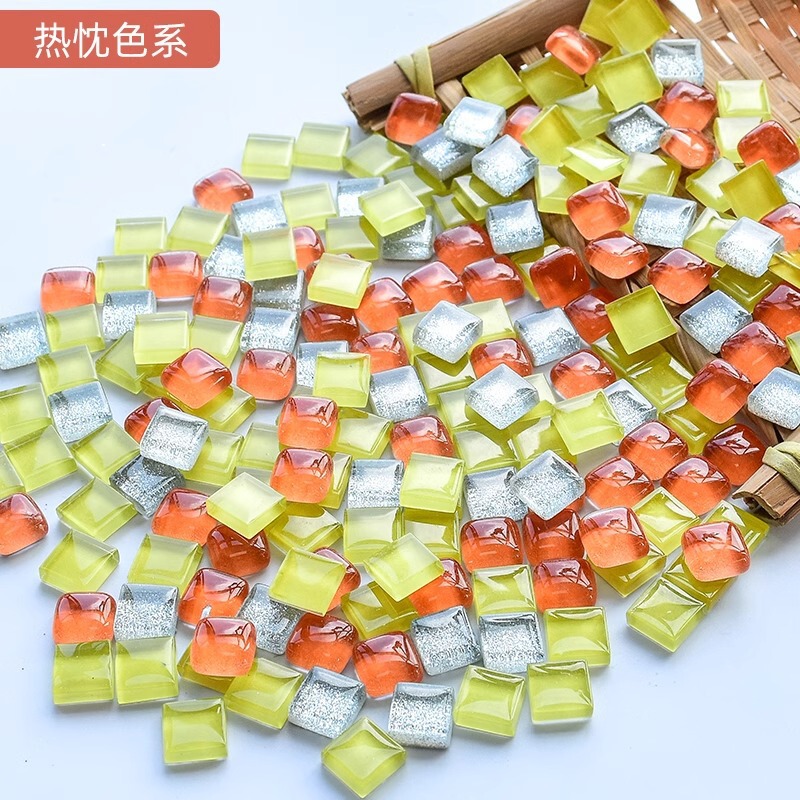 200克diy多元闪粉马赛克集合水晶自由石玻璃儿童手工材料颗粒|undefined