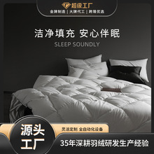 90白鹅绒高奢高端保暖羽绒被柔赛丝零压舒睡冬被芯批发定制