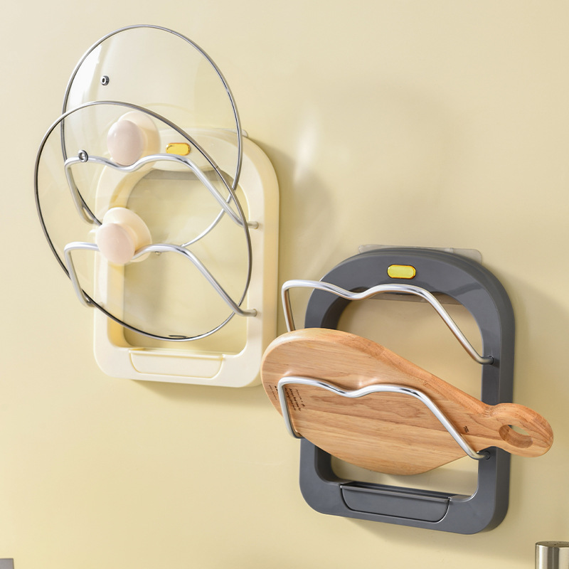 Pot Cover Wall-Mounted Pouchless Kitchen Storage Shelf Organizer Chopping Board Rack Home Multilayer Cutting Board Holder