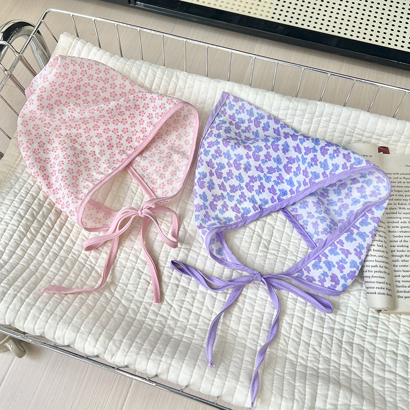 Nuevo rosa fresas lindas niñas de punto pañuelo triángulo pañuelo correa de cabello multifuncional alta sensación de fotos bufandas delgadas