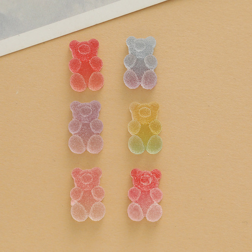 Resin accessories cartoon simulation gummy bears gradient jelly diy cream glue mobile phone case patch hairpin material
