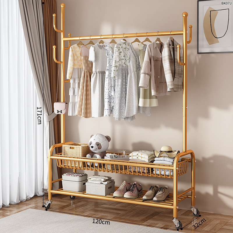 Percha de secado piso dormitorio balcón doméstico colgar ropa percha de sombrero plegable simple interior móvil barra de secado de ropa