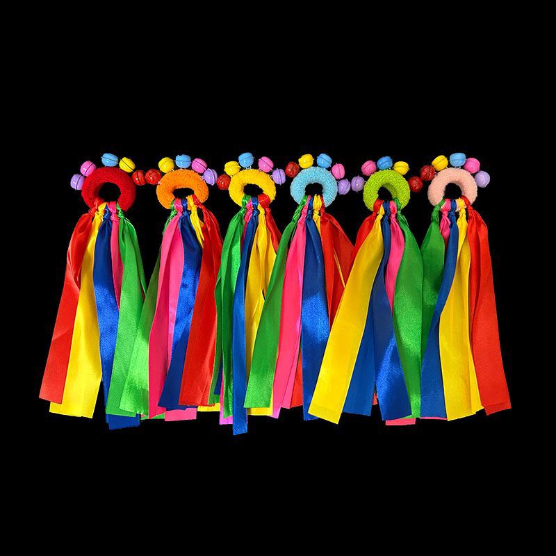 빨간색 원 [고탄성] 1 - 25cm 리본 + 벨 5개 [핫 스타일]