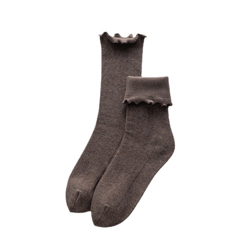  autumn and winter velvet thickened snow socks cotton socks cuffed warm anti-slip mid-calf floor socks