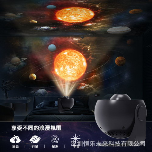 地球仪银河星空灯送13片高清菲林片银河星空调焦灯卧室礼品氛围灯