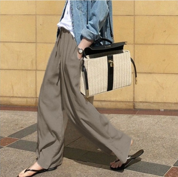 Summer Season Women'S Gender Belt Design Casual Style Women's Daily Casual Solid Color Full Length Belt Casual Pants