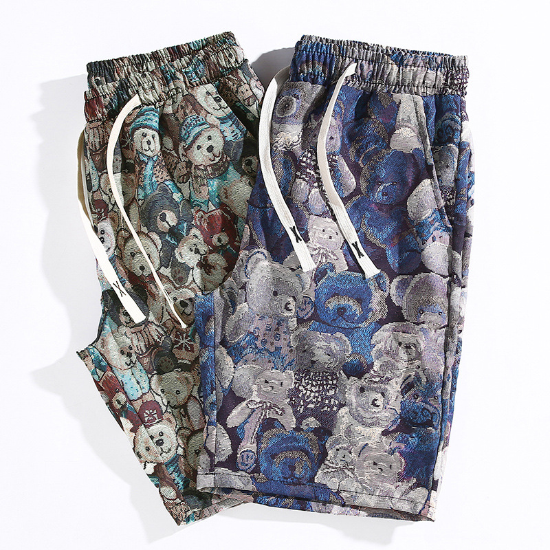 Bears Shorts Hommes 2023 Été Casual Beachwear Loose Oversize Fashion Polyvalent Imprimé Capris_voghion.com