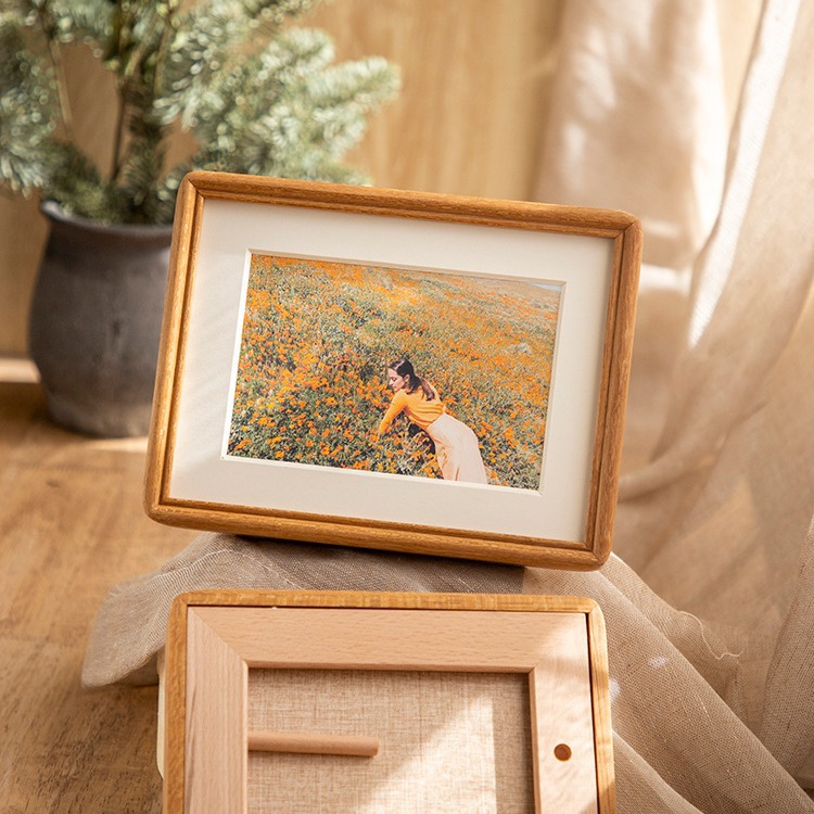 Simple modern solid wood rounded corner photo album photo frame, print frame, display on table, DIY