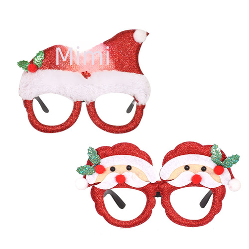 2025 Cross-border Christmas Decorative Glasses, Christmas Adult and Children's Photo Prop, Snowman Tree, Bow Glasses Frame