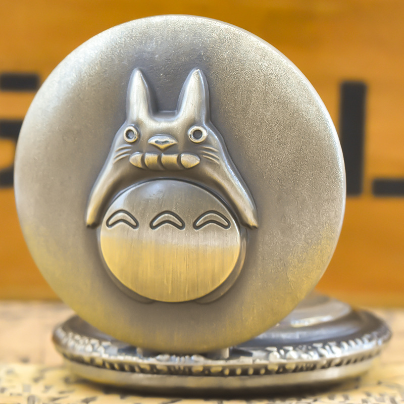 European and American Retro Classic Pocket Watch Large Totoro Anime Pocket Watch Domestic and Foreign Trade Men and Women Commemorative Necklace Hanging Watch Quartz Watch