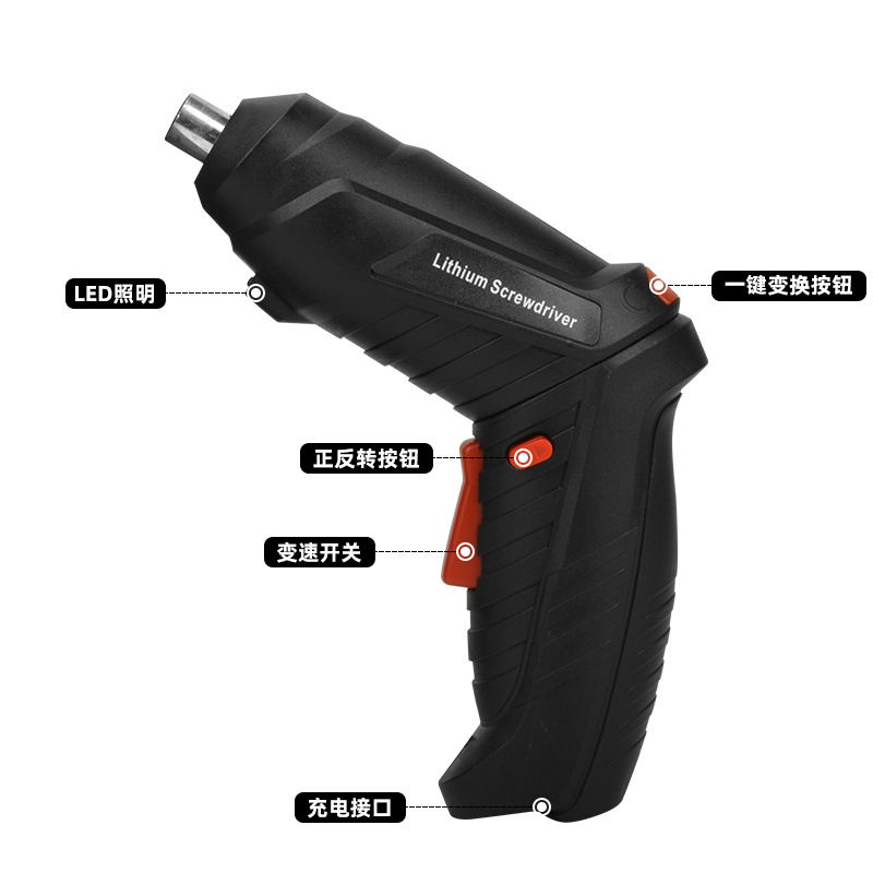 Destornillador eléctrico lote eléctrico taladro manual recargable pequeño destornillador automático mini conjunto de herramientas de destornillador