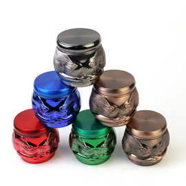 跨境新品四层多色磨烟器 创意磁铁锌合金63mm金属研磨器Grinder