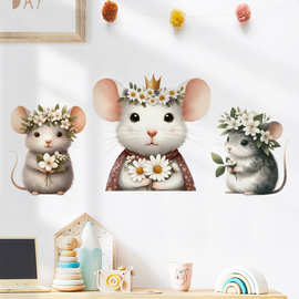 可爱老鼠橱柜装饰贴画浴室马桶盖动物墙贴壁画 ZDB-34099