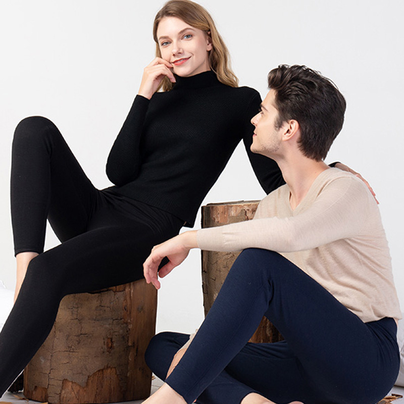 Manufacturer Custom-Made Silk Cotton Pants, Medium-Thick Base Layer for Men, 100% Mulberry Silk Thermal Pants, Thickened High-Waisted Base Layer for Women